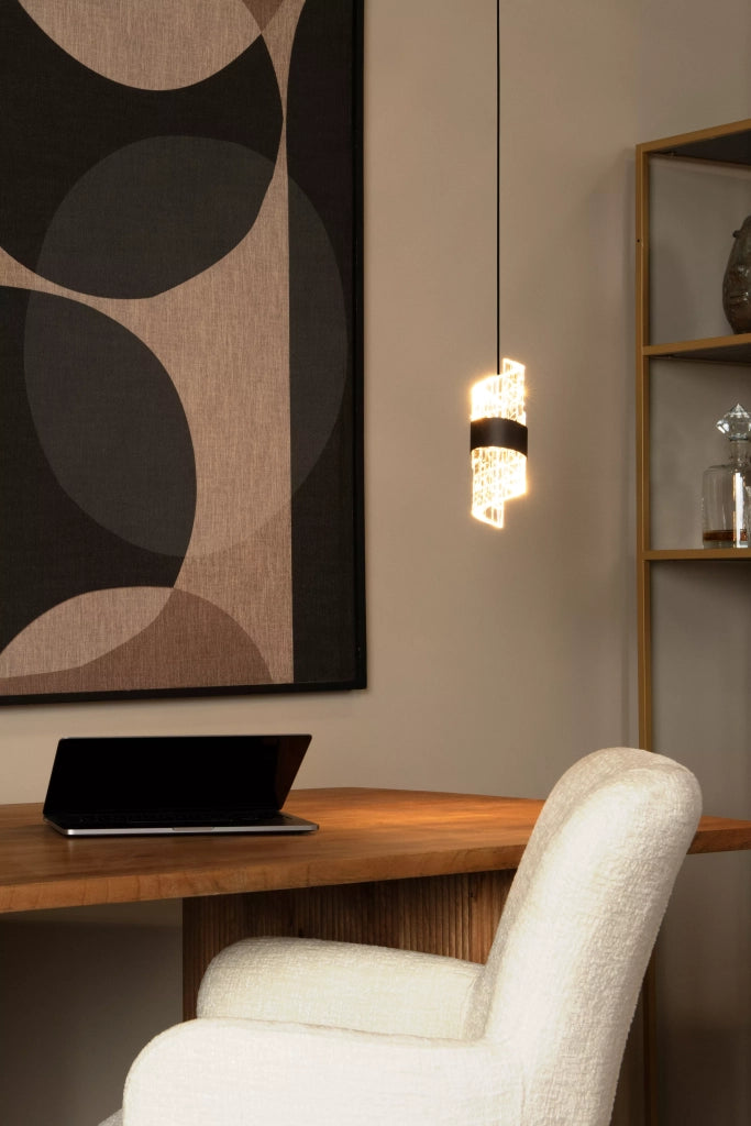 Lampada sospensione glamour vetro nero Kligande LED 7W