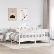 Letto senza Materasso-Struttura Letto Bianco 180x200 cm Legno Massello di Pino 925885