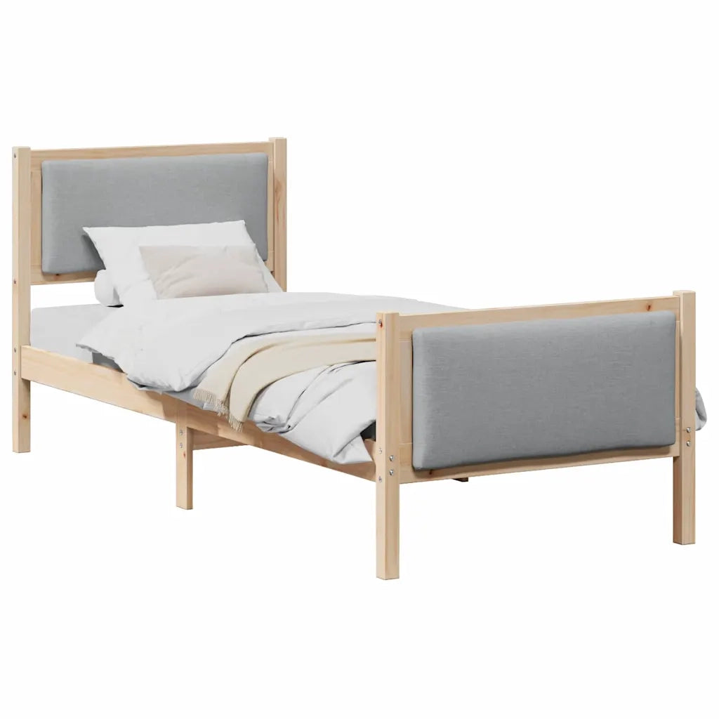 Struttura del letto-Giroletto Grigio chiaro 80 x 200 cm Tessuto 180495
