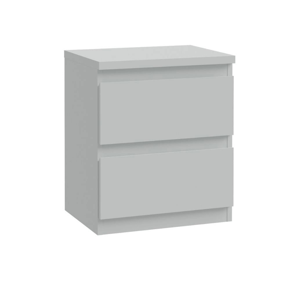 Comodino Morgan 2 cassetti grigio ghiaccio – 41.8x32.2x49.3H