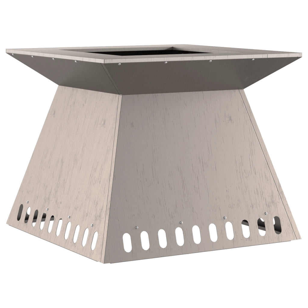 Focolare 60x60x50 cm Acciaio Invecchiato