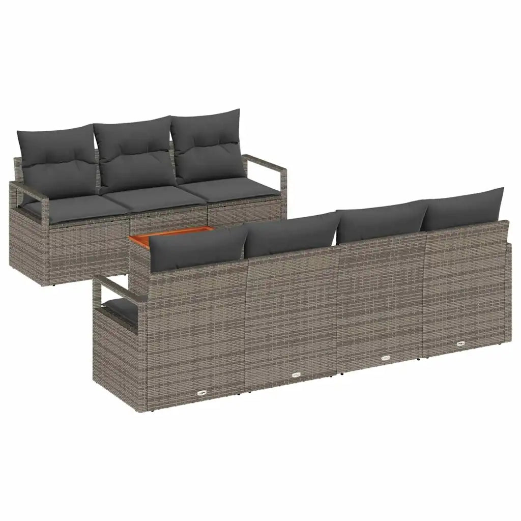 Set Divano da Giardino 7 pcs Grigio polyrattan 3356319