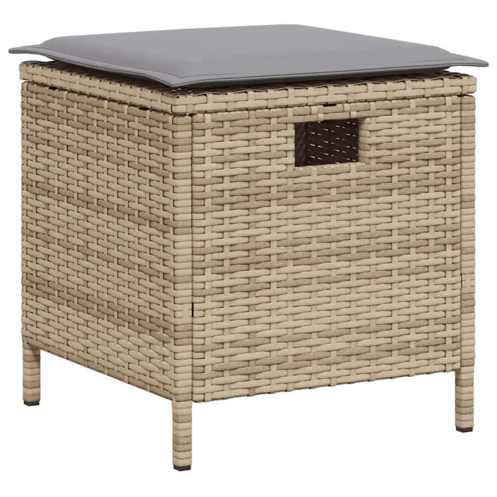 Set Divano da Giardino 6 pz con Cuscini a L Beige in Polyrattan 3213543