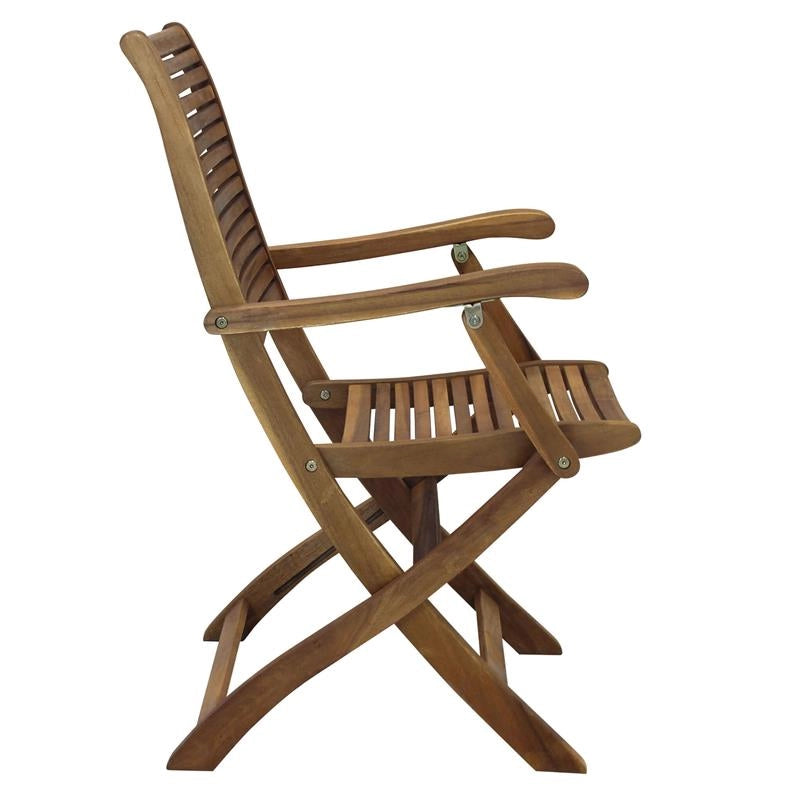 SEDIA RIVIERA CON BRACCIOLI IN LEGNO DI ACACIA MASSICCIO