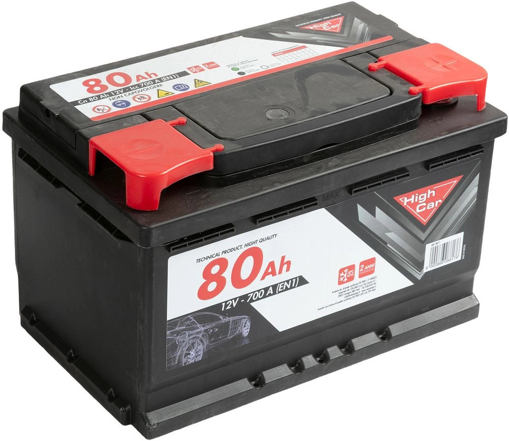 Batteria Auto da 80AH 640A  12V  polo positivo destro cassetta L3