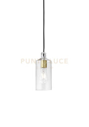 EBE SOSPENSIONE 1 LUCE DIFFUSORE IN VETRO TRASPARENTE ROSONE ORO ATTACCO E27