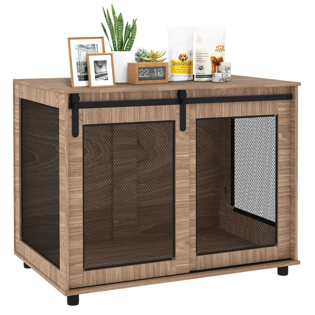 Cassa Trasporto per Cani, Box Riposino, Porte Bloccabili, Colore Marrone Chiaro ¨C Minimal ¨C 98x60x78 cm