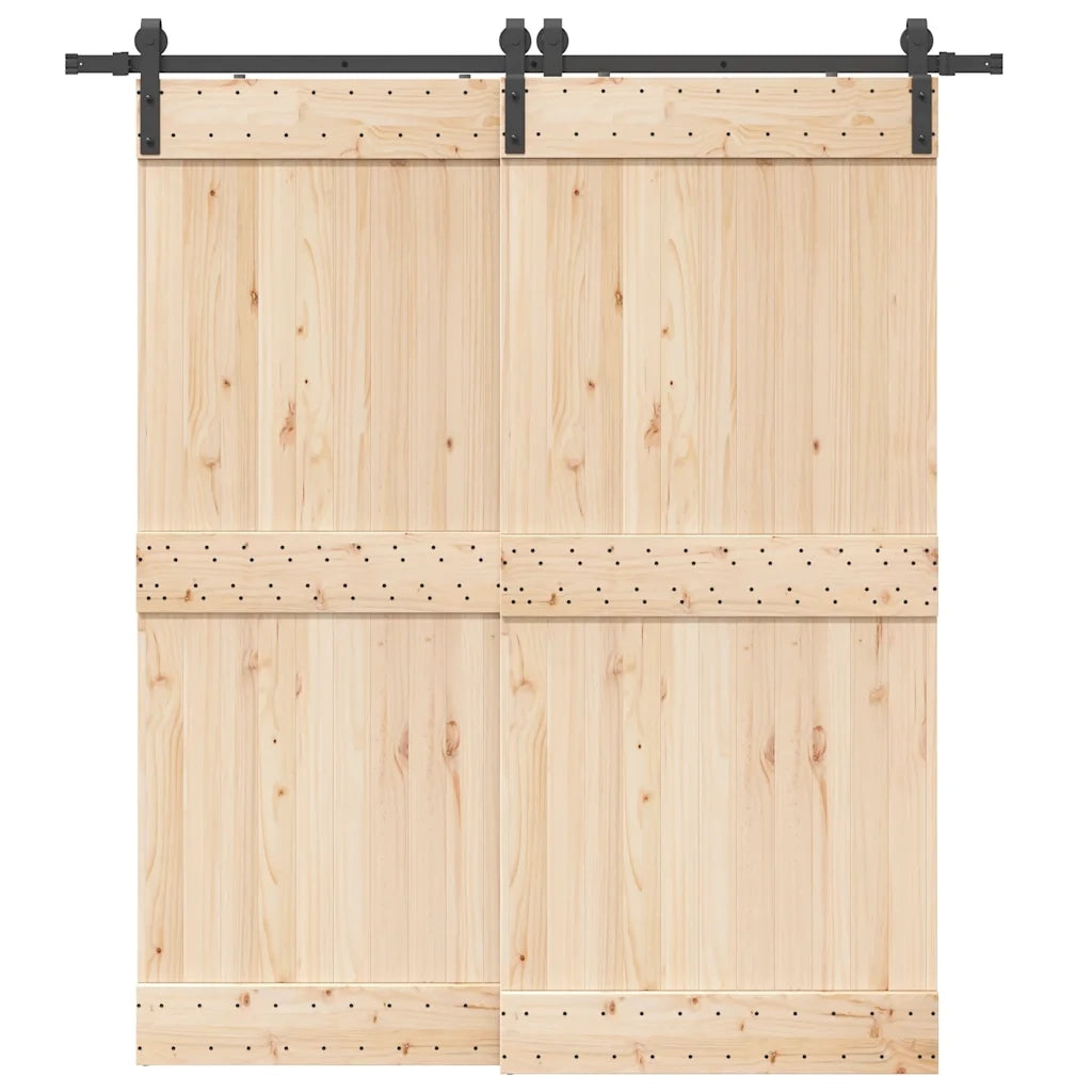Kit di Binari per Porte Scorrevoli 200 cm Acciaio Nero CFW3958058