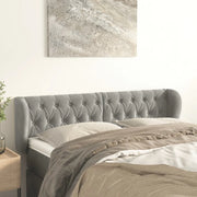 Testiera ad Orecchio-Testata con Orecchie Grigio Chiaro 147x23x78/88 cm in Velluto 313832