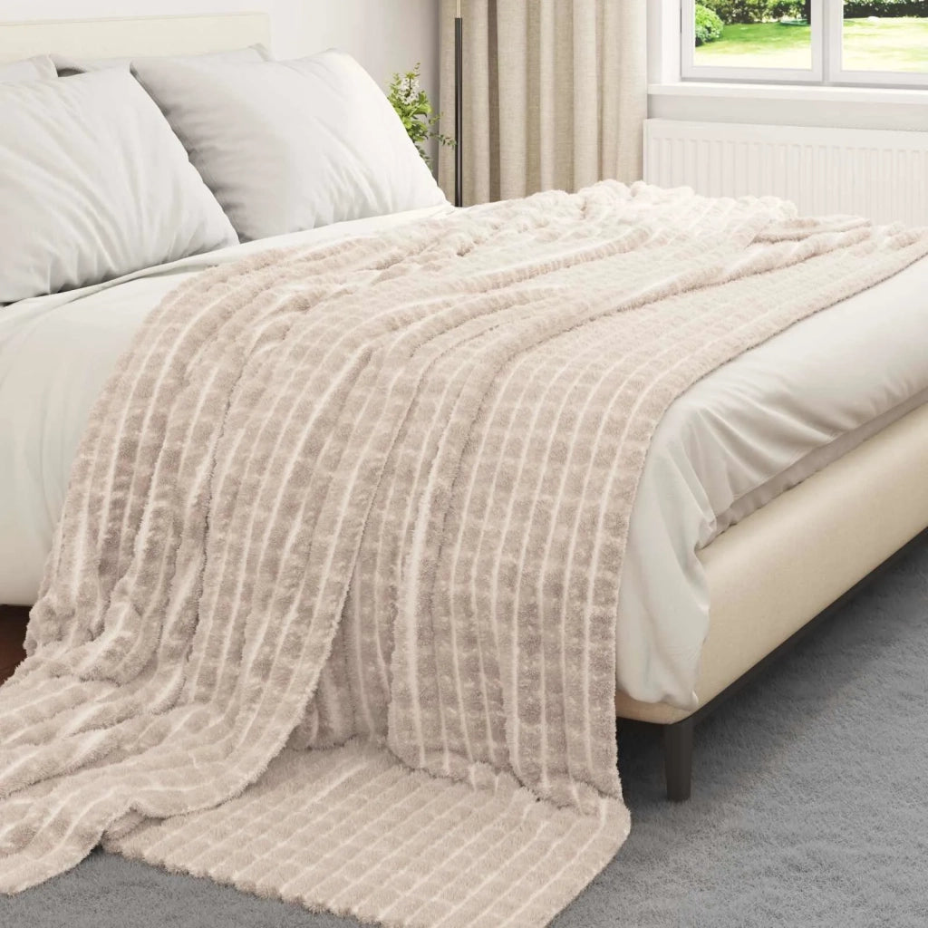 Coperte da Pile 6 pcs Beige 240 x 220 cm Panno
