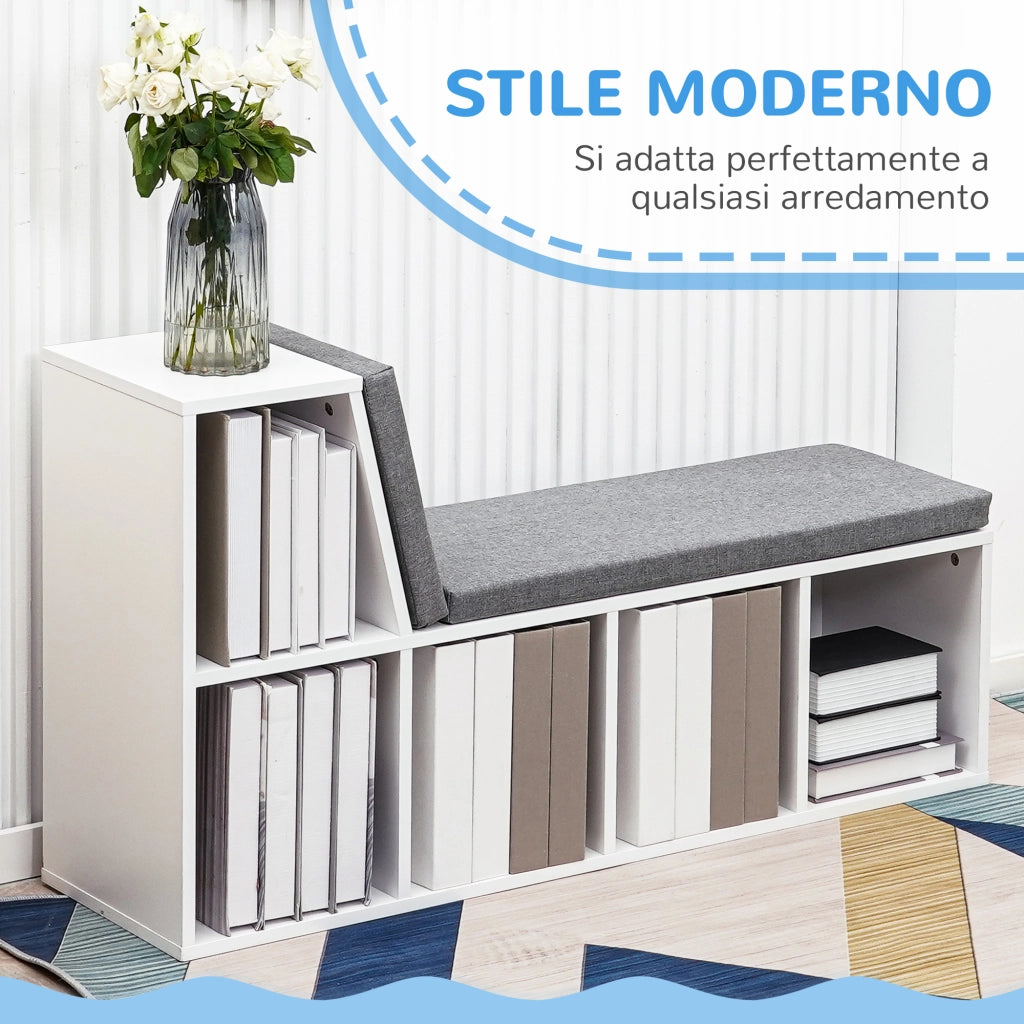 Libreria a 5 Ripiani Aperti ¨C Minimal ¨C Grigio Legno 108x30x60 cm