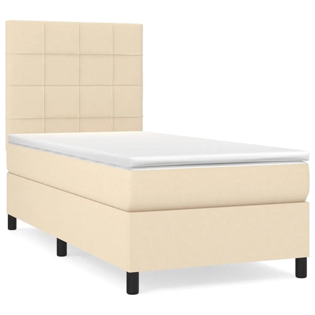 Giroletto a Molle con Materasso-Struttura Letto Crema 80x200 cm inTessuto 709268