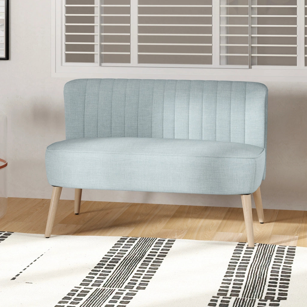 Divano 2 posti imbottito ¨C Xylo ¨C 117x56.5x77 cm, verde chiaro, tessuto antimacchia