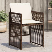 Sedie da Giardino con Cuscini 4 pz Marroni in Polyrattan 364969
