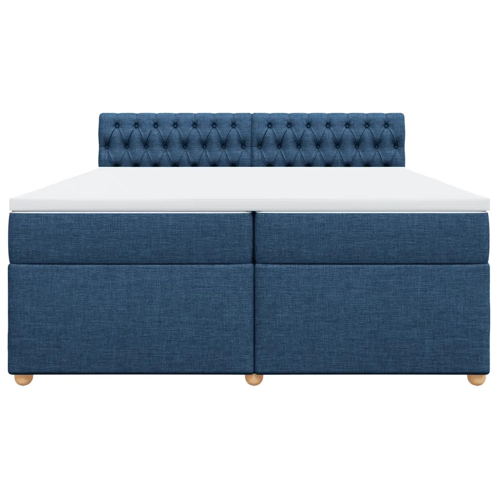 Giroletto a Molle con Materasso Blu 200x200 cm in Tessuto 3289100