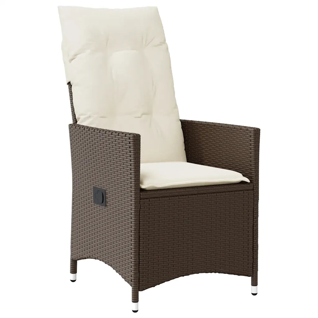 Set da Pranzo da Giardino 9pz con Cuscini Marrone in Polyrattan 3276778