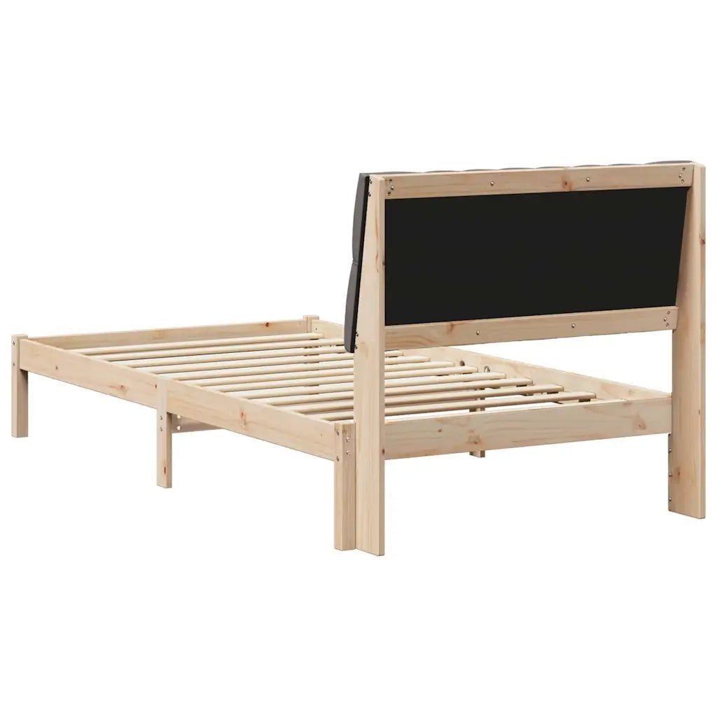 Letto con Testiera Rivestita con testiera Marrone 100 x 200 cm 878842