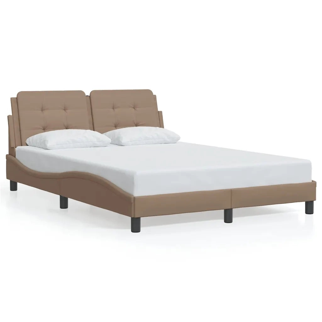 Letto matrimoniale | Letto per adulti | Giroletto senza Materasso Zadar Cappuccino 140x190 cm in Similpelle