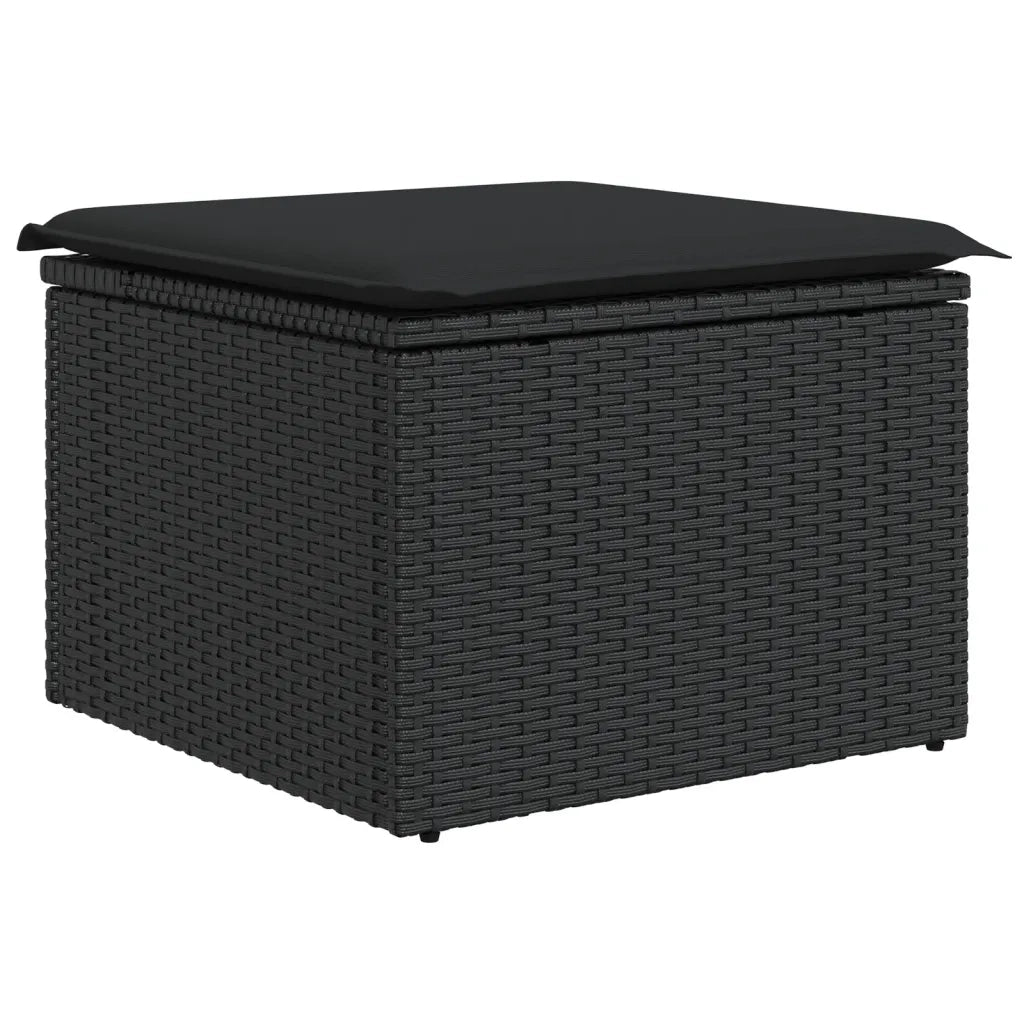 Set Divano da Giardino 6 pz con Cuscini Nero in Polyrattan 3256426