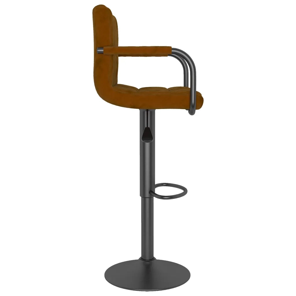 Sgabello da Bar Marrone in Velluto 334646