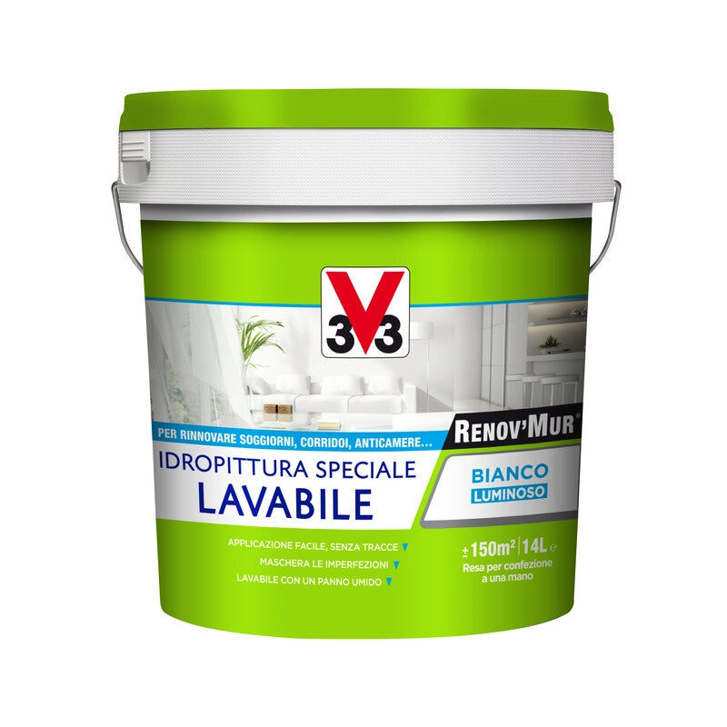 V33 RENOVMUR LAVABILE BIANCO OPACO LT.14