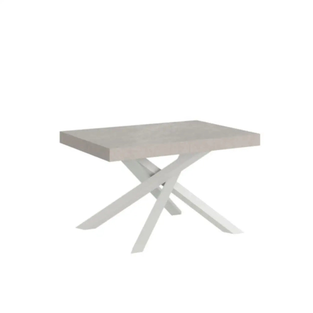 Tavolo allungabile 130/390x90 cm Volantis cashmere telaio Bianco