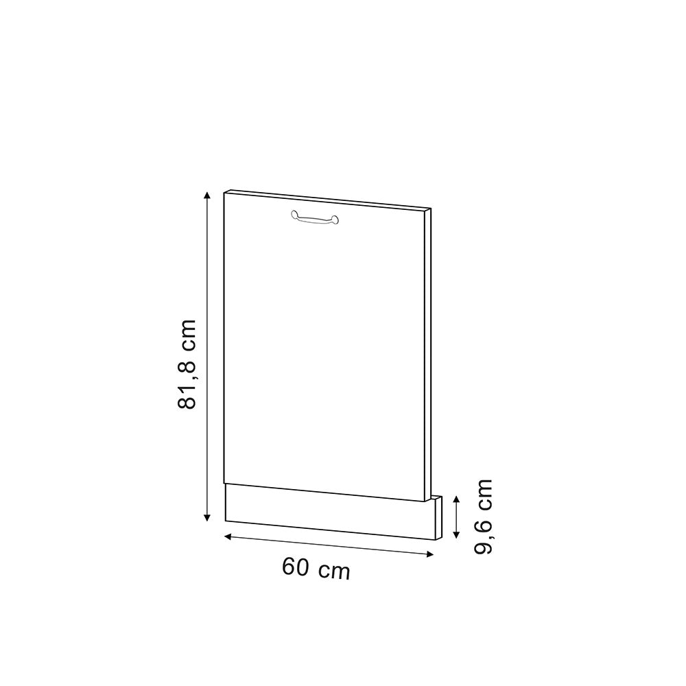 Pannello frontale della lavastoviglie R-Line Antracite lucido/Antracite 60 cm, PL Rovere Vicco