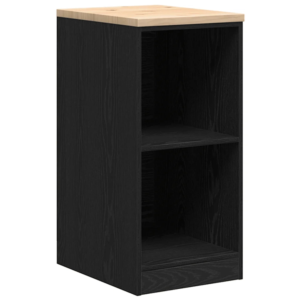 Armadietto da Garage Nero 40x51x85 cm in Legno Massello di Pino 860536