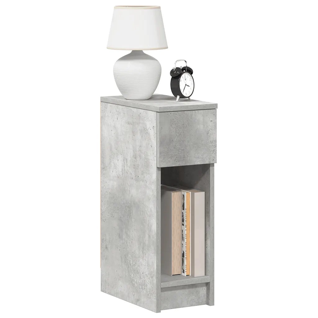 Comodino con Cassetto Grigio Cemento 20x36x60 cm 858701