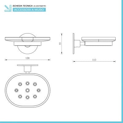 Set accessori a muro portaspazzolini e portasapone in acciaio  Idea