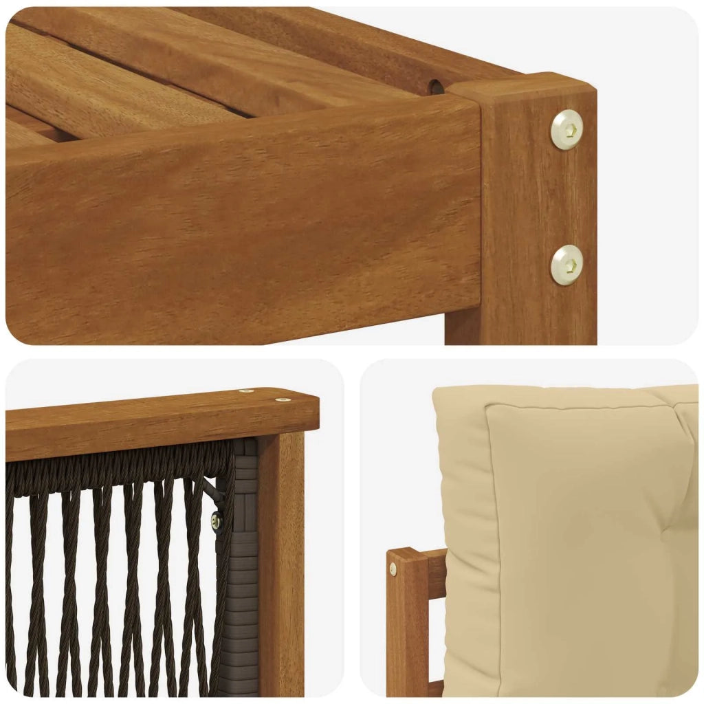 Set di divani da esterno con cuscino 7 pcs Naturale e Beige 3383626