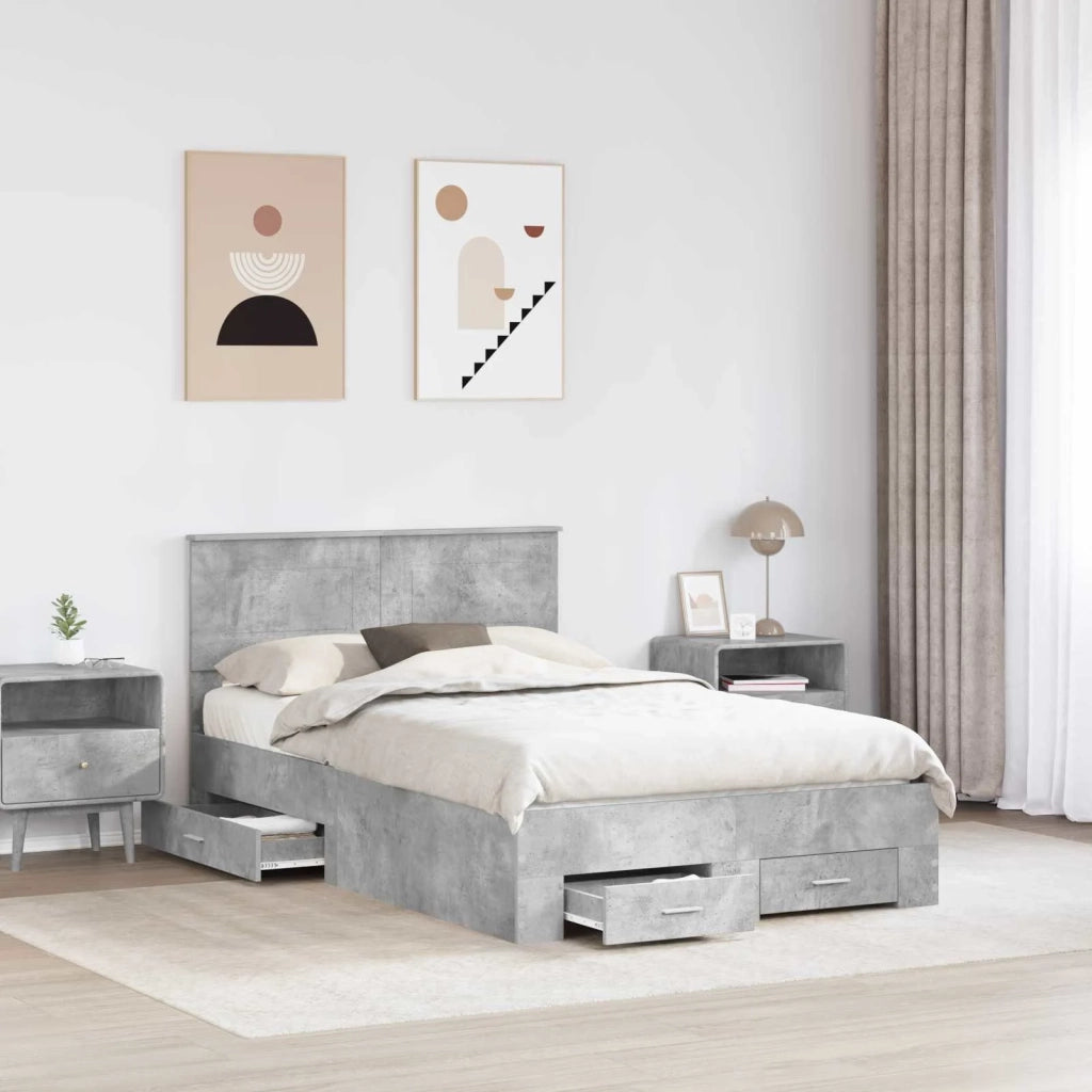 Struttura del letto con testiera Grigio cemento 120 x 190 cm 3408284