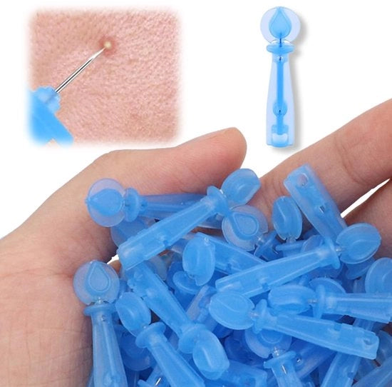 Set di ago per pelle - Dispositivo per rimuovere acne - Utilizzo igienico - 100 pezzi - Acciaio inossidabile - Ago per acne