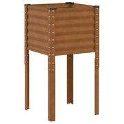 Fioriera rialzata per piante e fiori terrazza giardino 45 x 45 x 88 cm acciaio resistente alle intemperie marrone 02_0037618