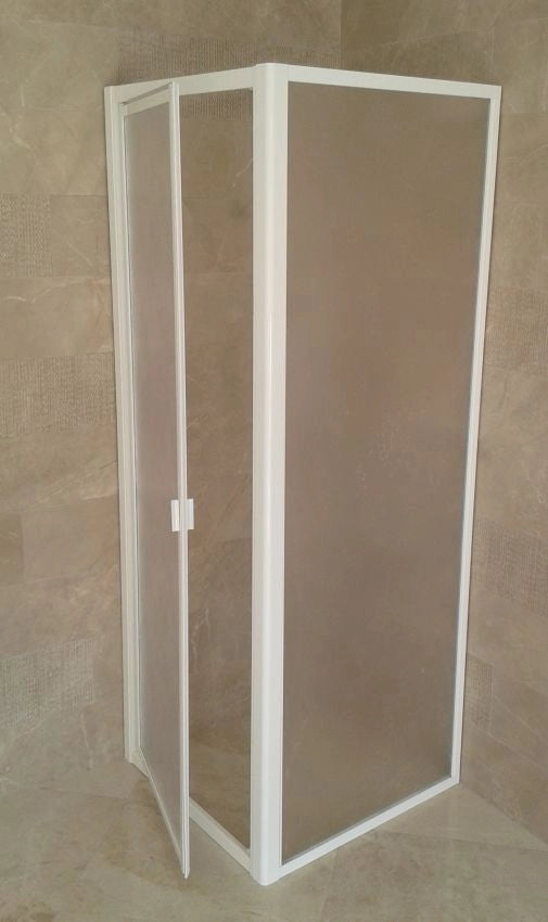 Box doccia acrilico - 2 lati, fisso piu' battente - Misura: 80 x 75 x h185 