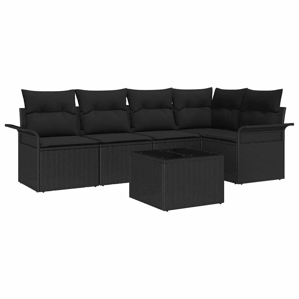 Set Divano da Giardino con cuscino 6 pcs polyrattan