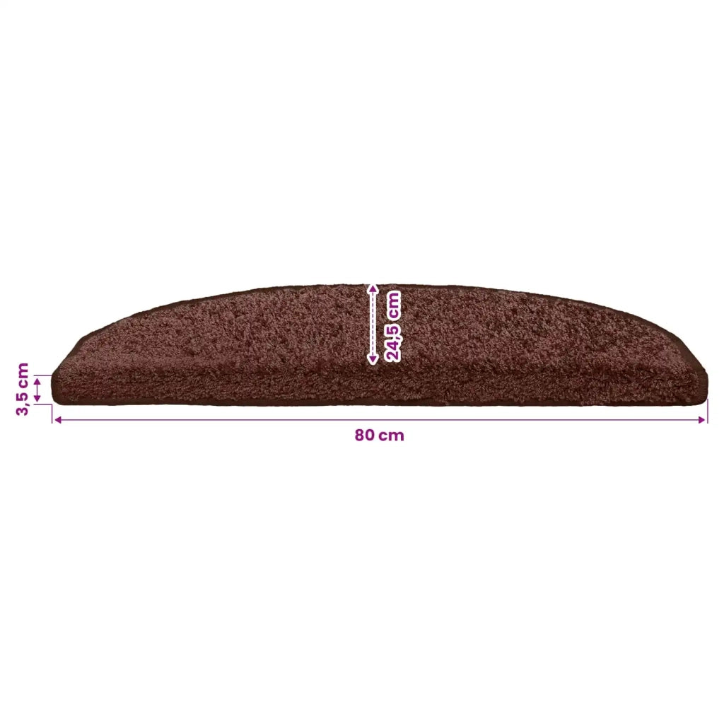 Tappetini per scale autoadesivi Semicircolare 15 pz | Gradini per Scale Marrone