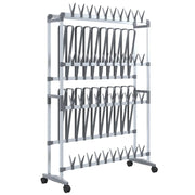 Scarpiera | Mobile per scarpe con Ruote Argento 89x27x120 cm