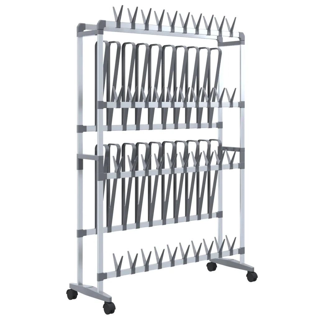 Scarpiera | Mobile per scarpe con Ruote Argento 89x27x120 cm