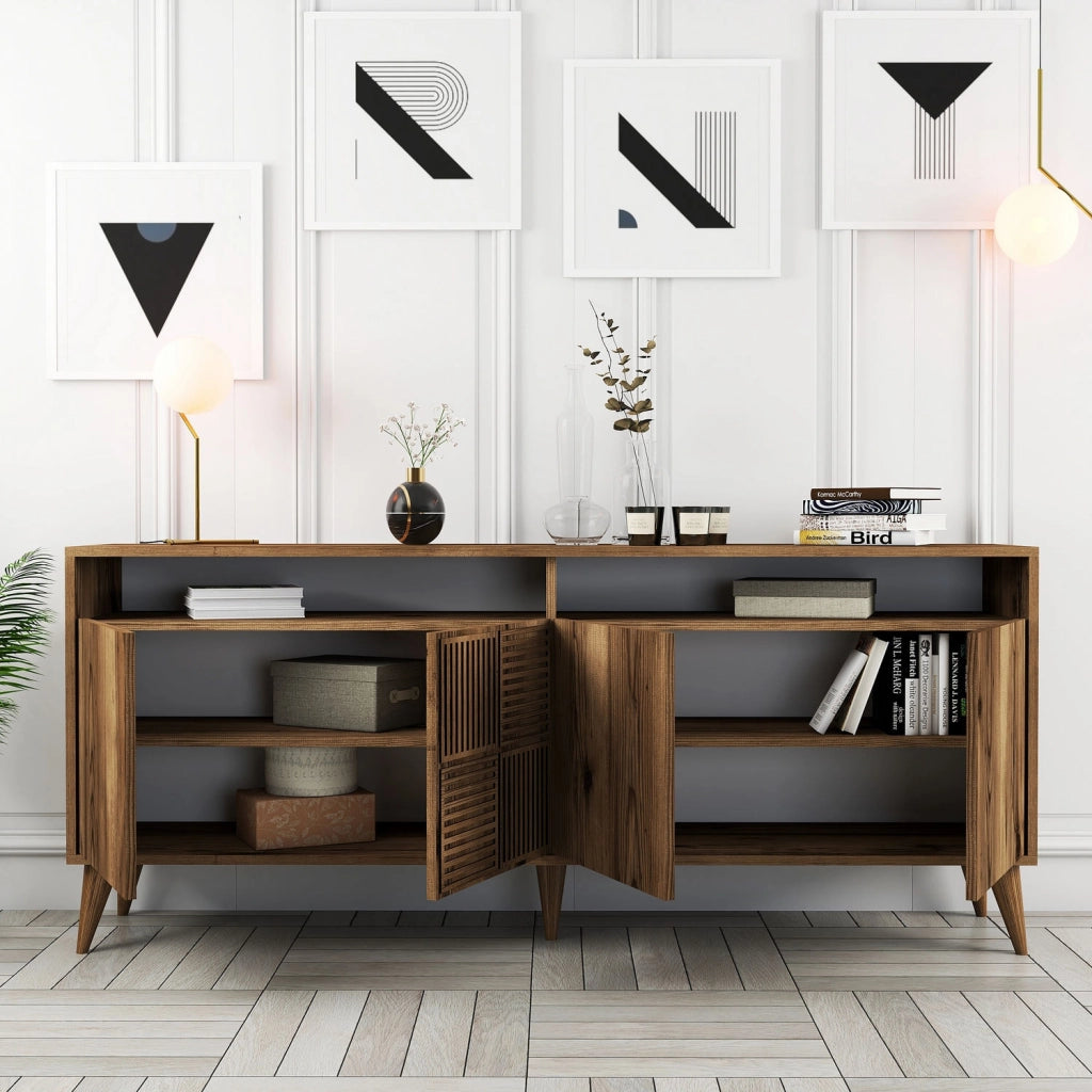 Buffet in legno "Milano" - 180 x 35 x 78 cm - Noyer