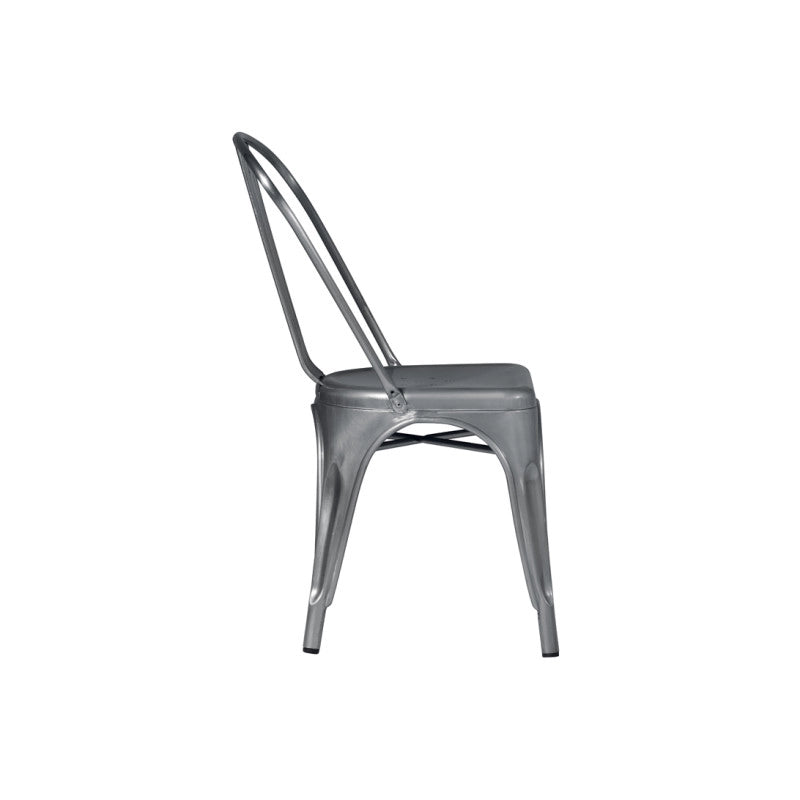 Set Di 4 Sedie Lamiera Impilabile Silver Moia