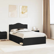 Struttura del letto-Giroletto Nero 135 x 190 cm Pino massello 745098