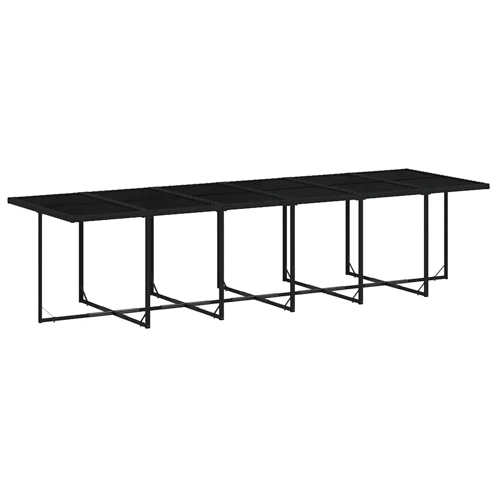 Set da Pranzo da Giardino 17 pz con Cuscini Nero in Polyrattan 3211602