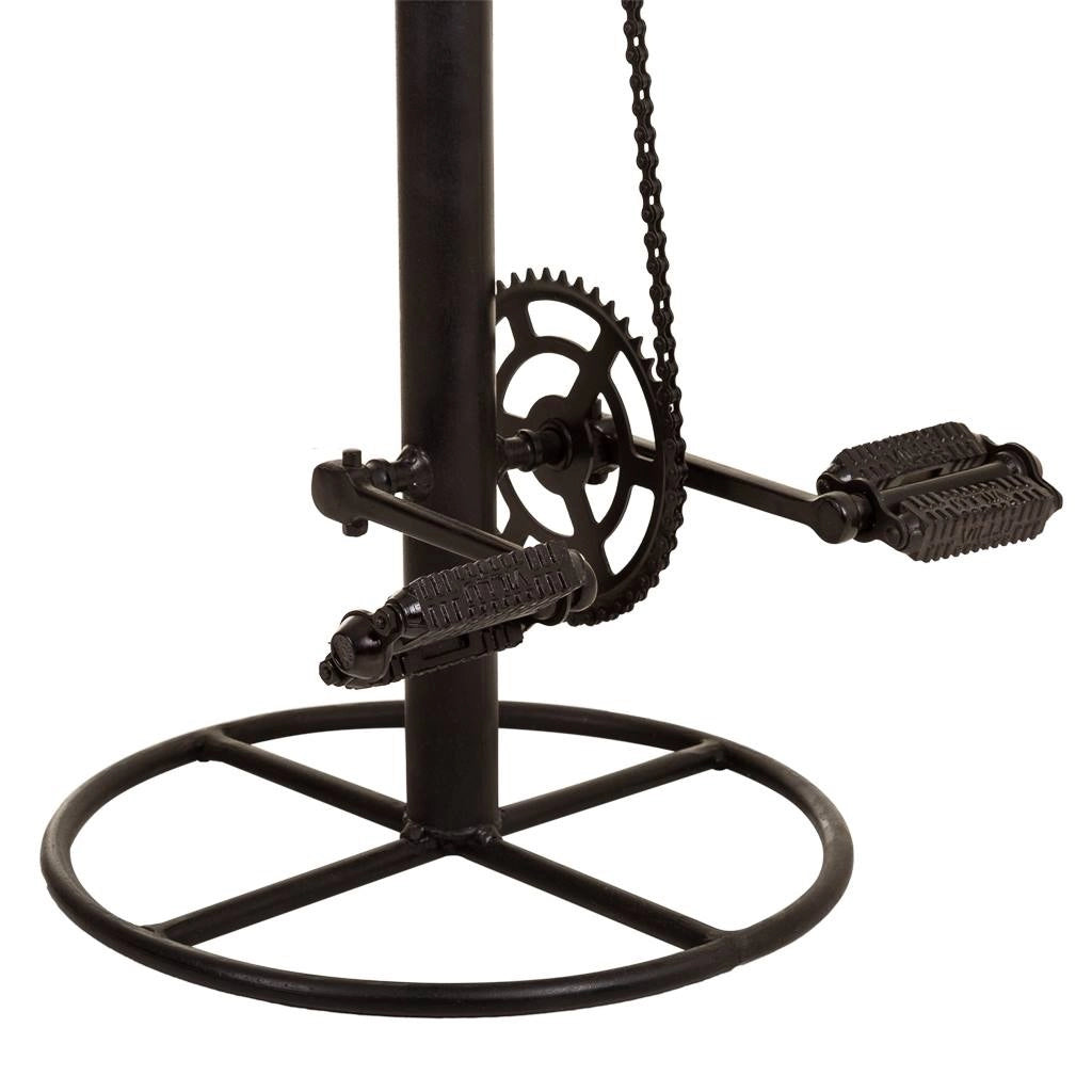 Sgabello in metallo e pelle nero 41x41x80