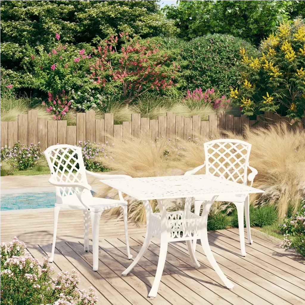Set da Bistrot 3 pz in Alluminio Pressofuso Bianco 3070588