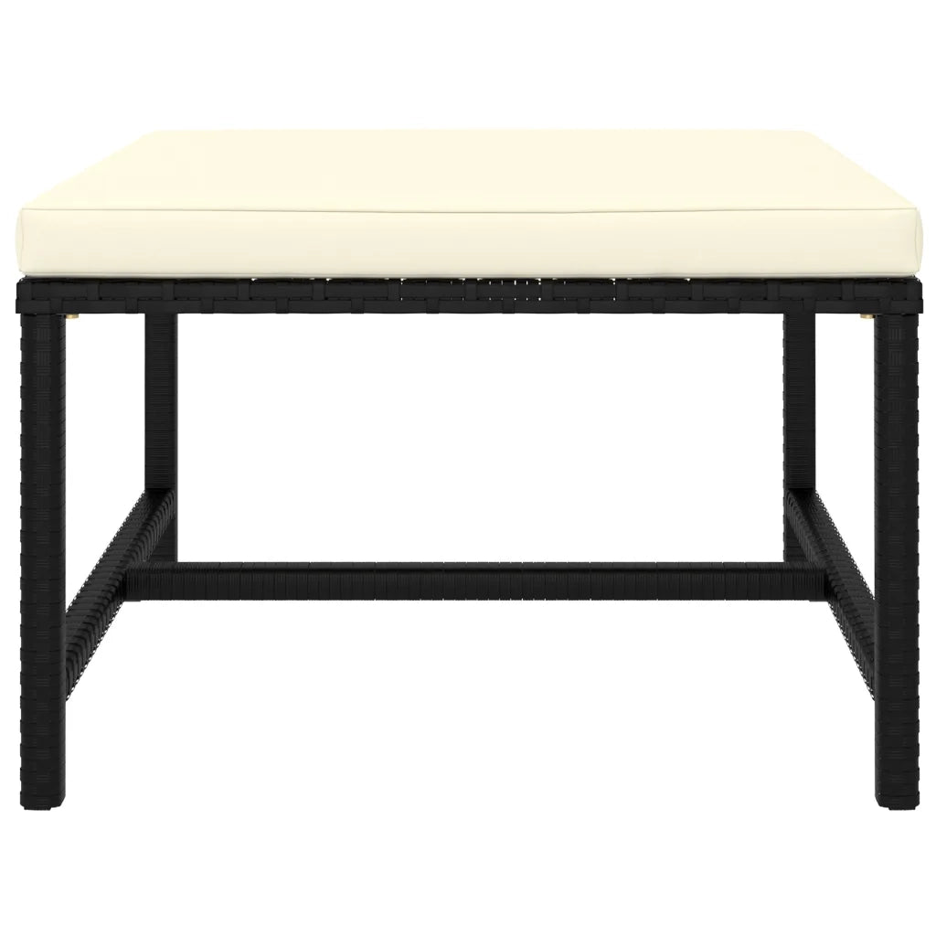 Set Divani da Giardino 5 pz | Set Salotto da Giardino con Cuscini in Polyrattan Nero