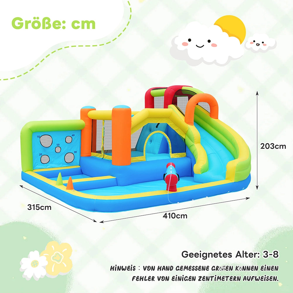Parco giochi per bambini-Xylo-Ventilatore 450W + Acquatici + Basket trampolino + Arrampicata + Lanci
