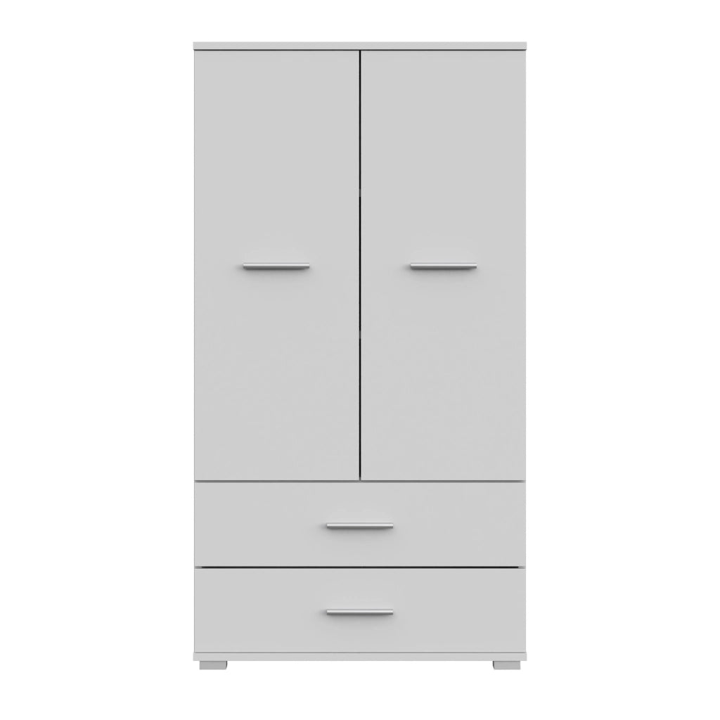 Armadio FAUSKE - 2 Cassetti - Bianco - Larghezza 69 cm, Altezza 130 cm, Profondit? 36 cm