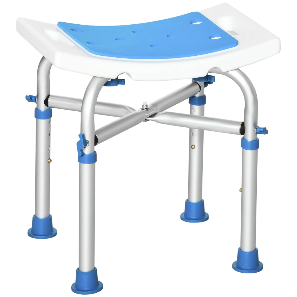 Sgabello Doccia Regolabile ¨C Minimal ¨C Blu Alluminio Antiscivolo
