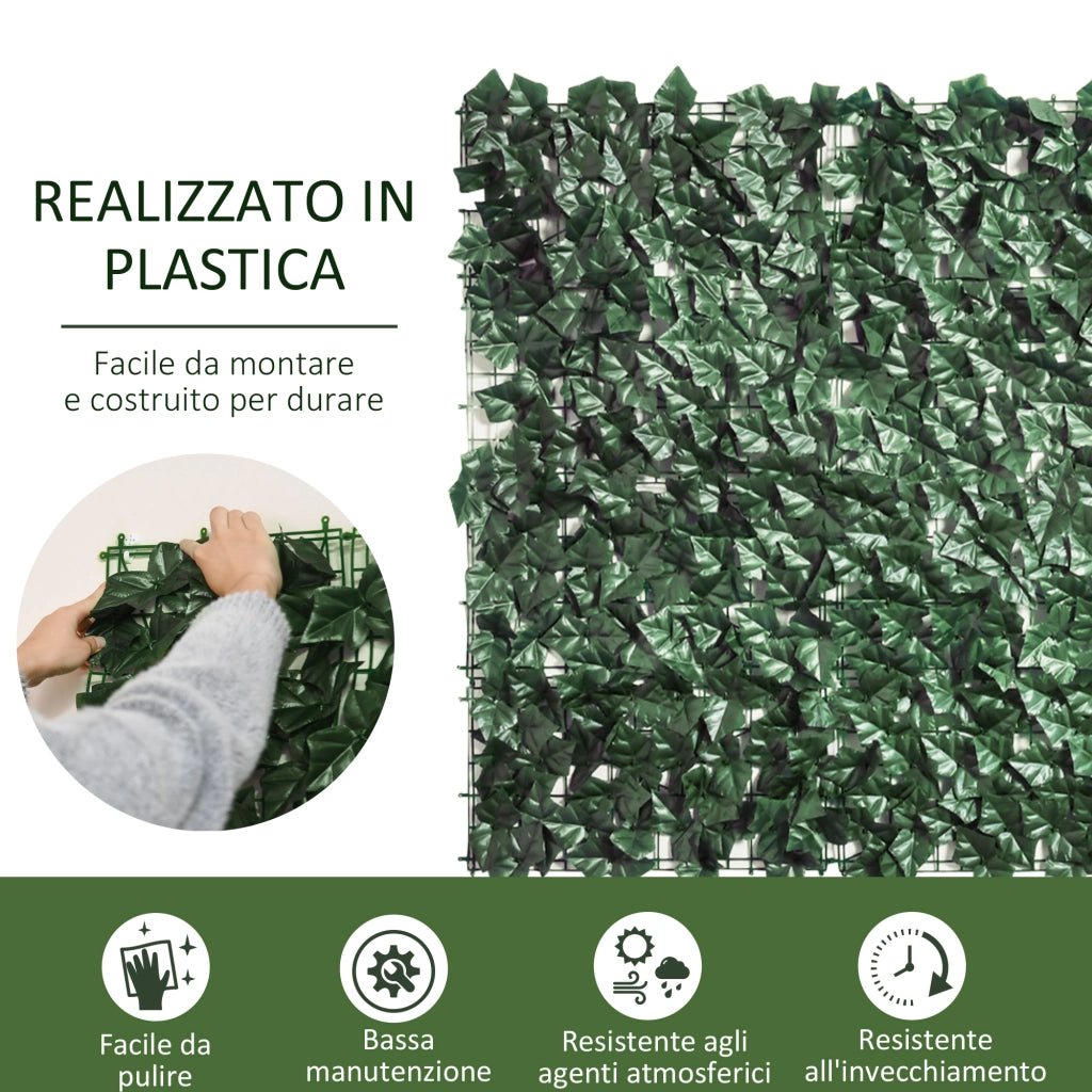 Siepe Artificiale per Balcone e Giardino ¨C zephmum ¨C Verde Scuro in PE Anti-UV 300x100cm